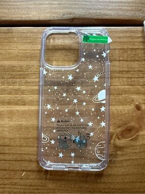 iPhone 15 Pro Max Clear Star & Planet Phone Case – White Print